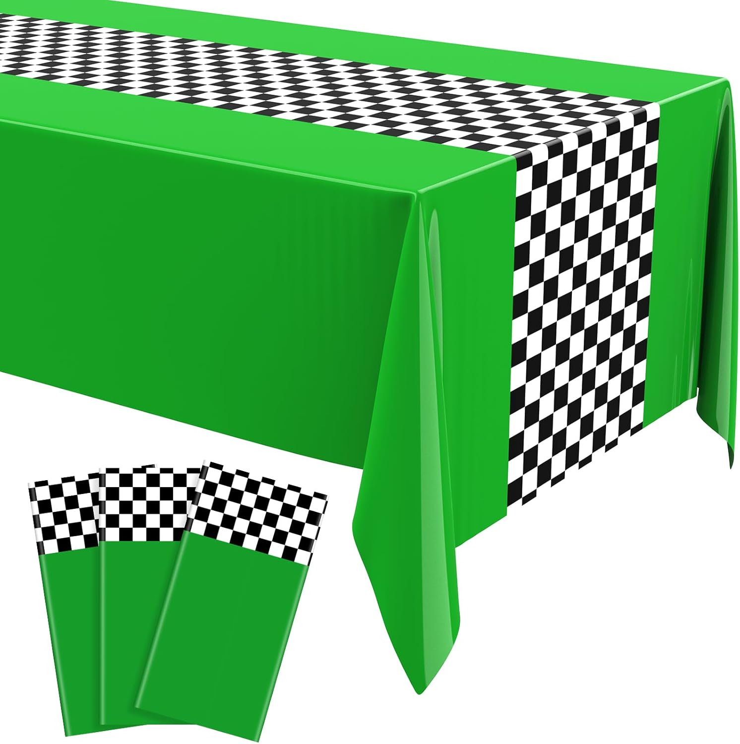 Irenare 3 Pack Racing Car Table Covers Green