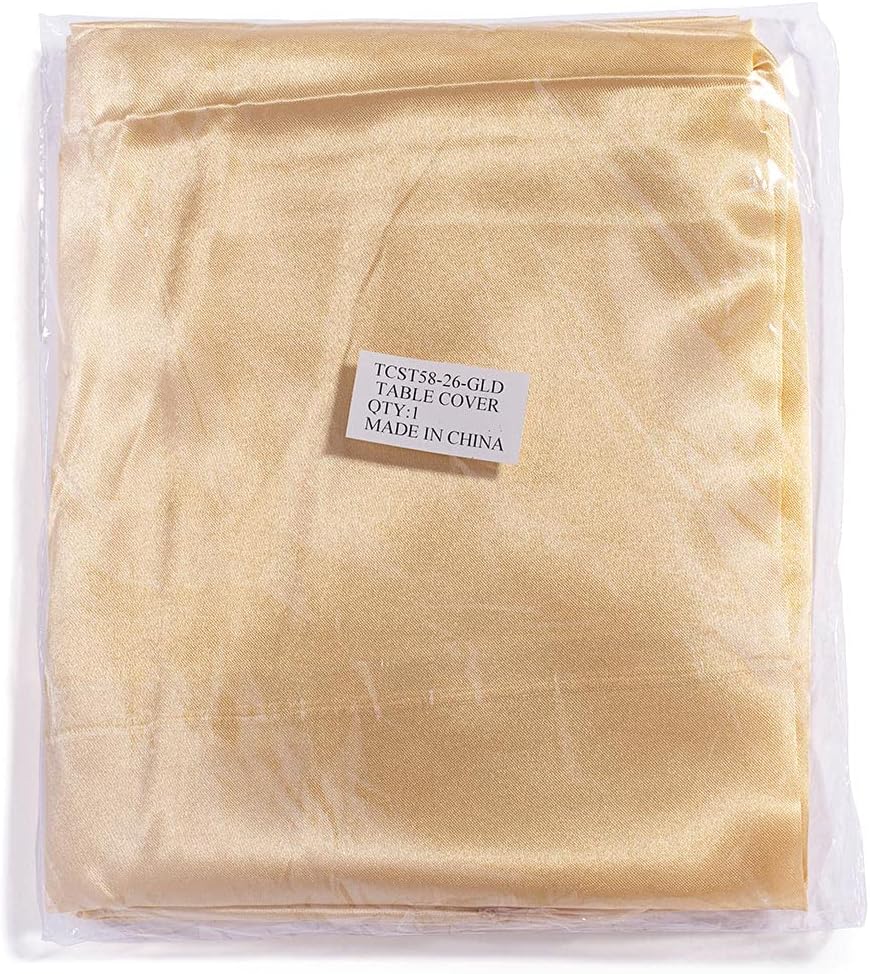 Andersons Gold Satin Square Table Cover 58 Inches Wedding Tablecloths