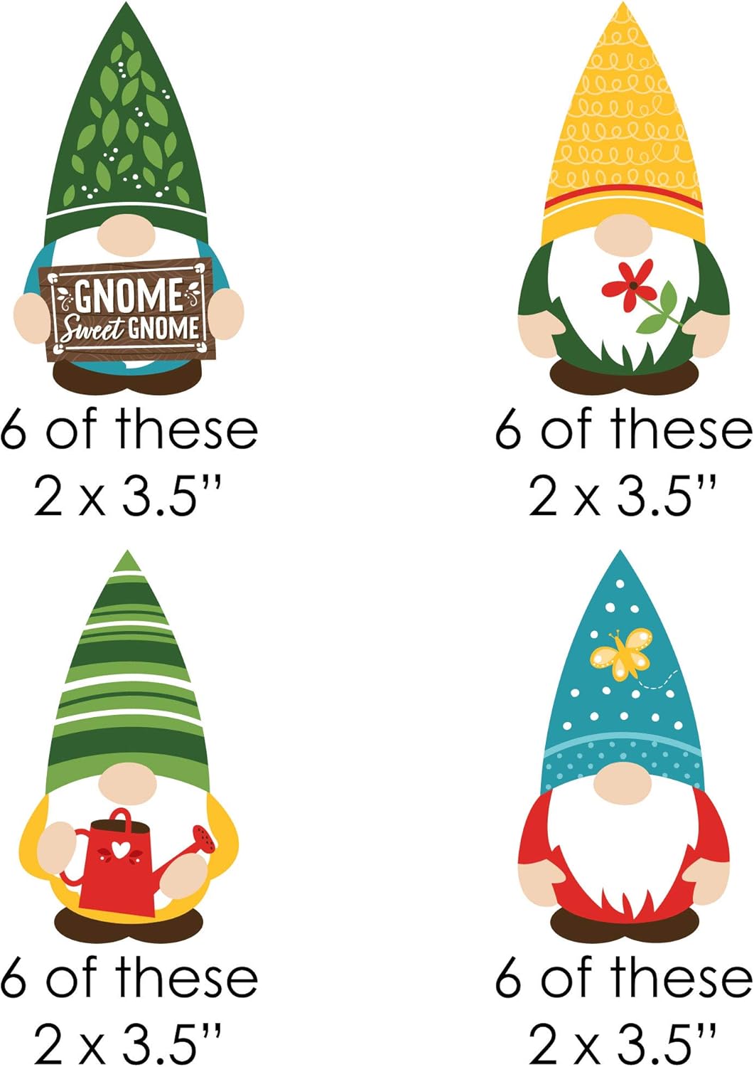 Big Dot of Happiness Garden Gnome Cut Outs - 24 Count DIY Party Supplies