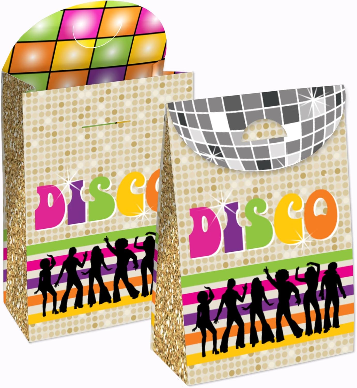 Big Dot of Happiness 70s Disco Party Favor Bag Set of 12