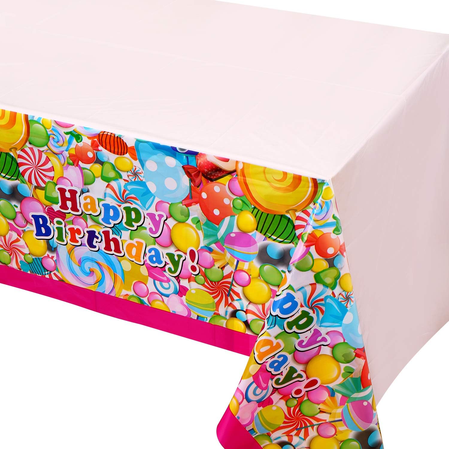 Sweet Candy Lollipop Tablecloth for Birthday Party Decorations