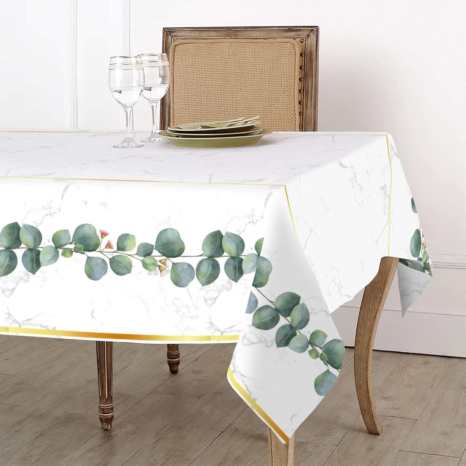 Hapray 4 Pack Eucalyptus Jungle Tablecloths for Rectangle Tables 54x108