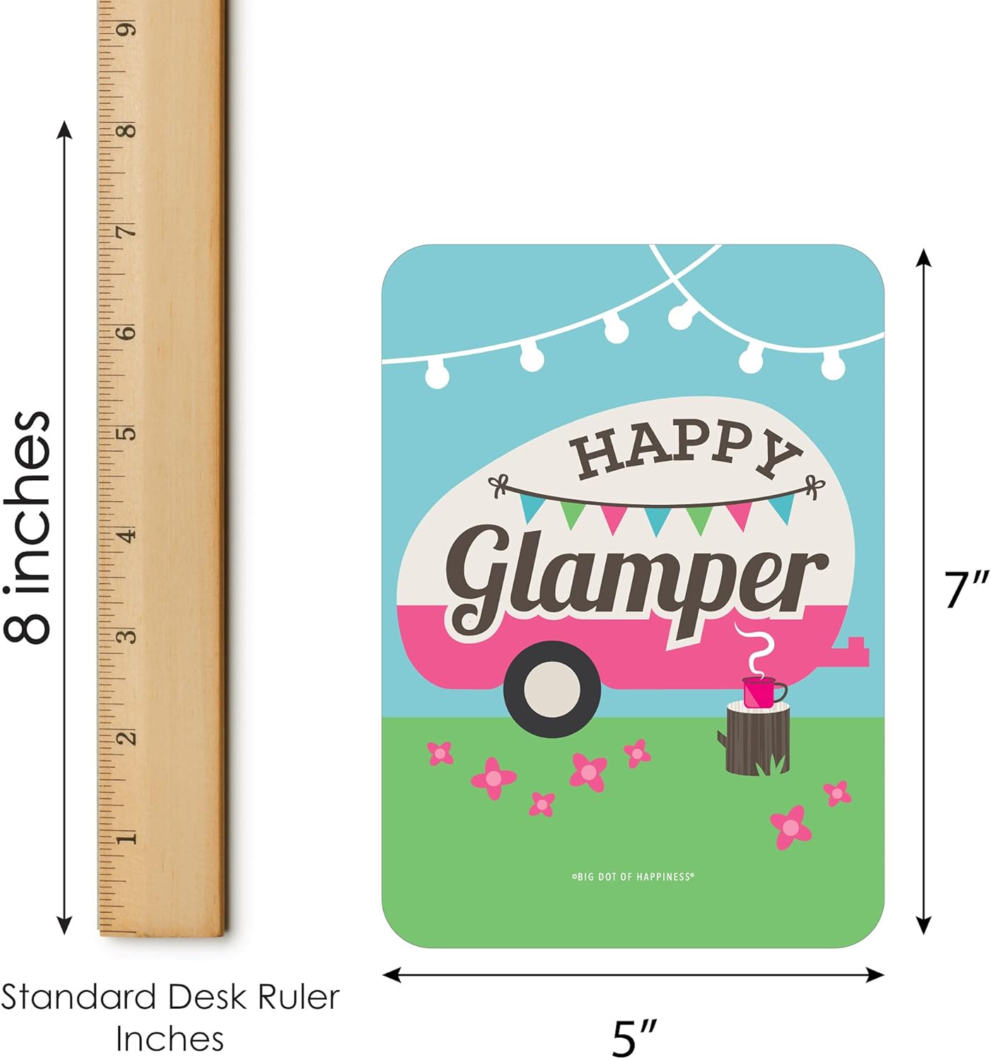 Big Dot of Happiness Lets Go Glamping Bingo Set of 18