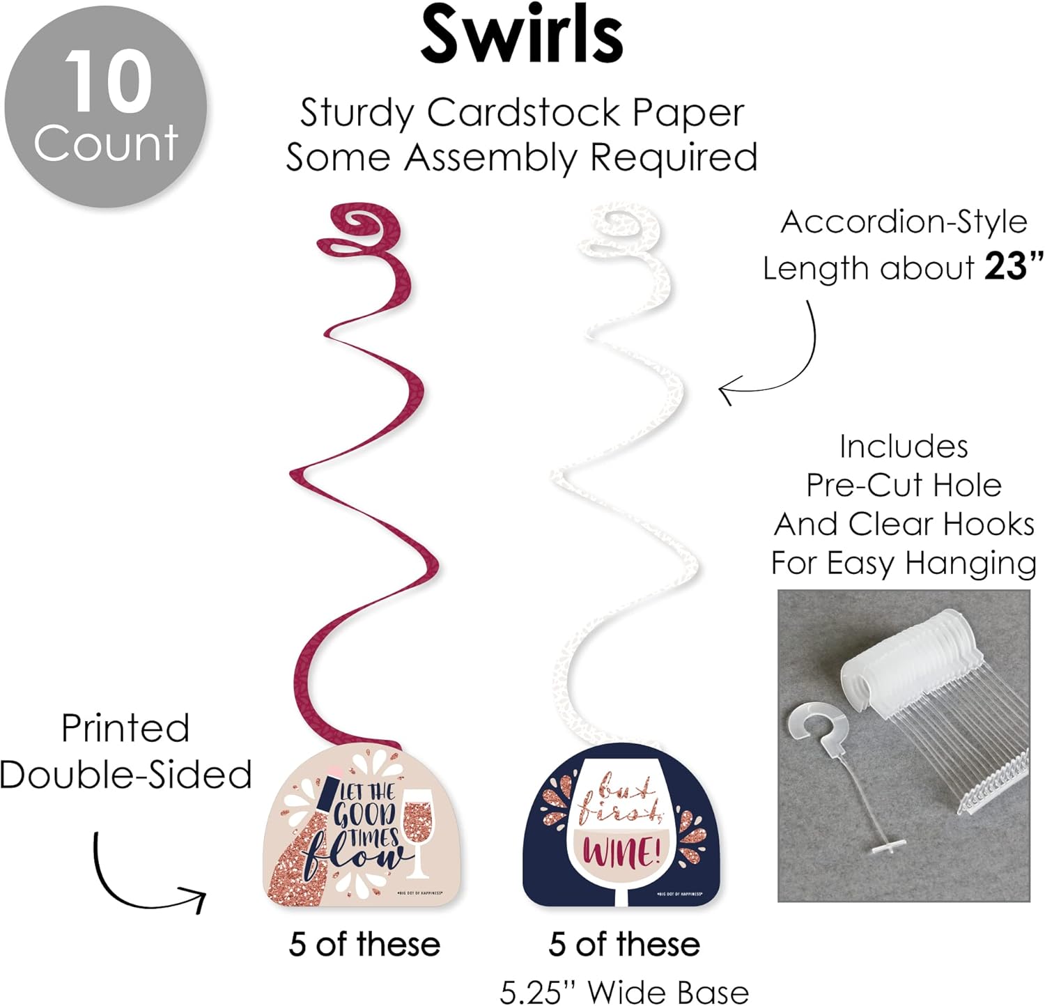 But First Wine Decor Galore Party Pack 51 Pieces