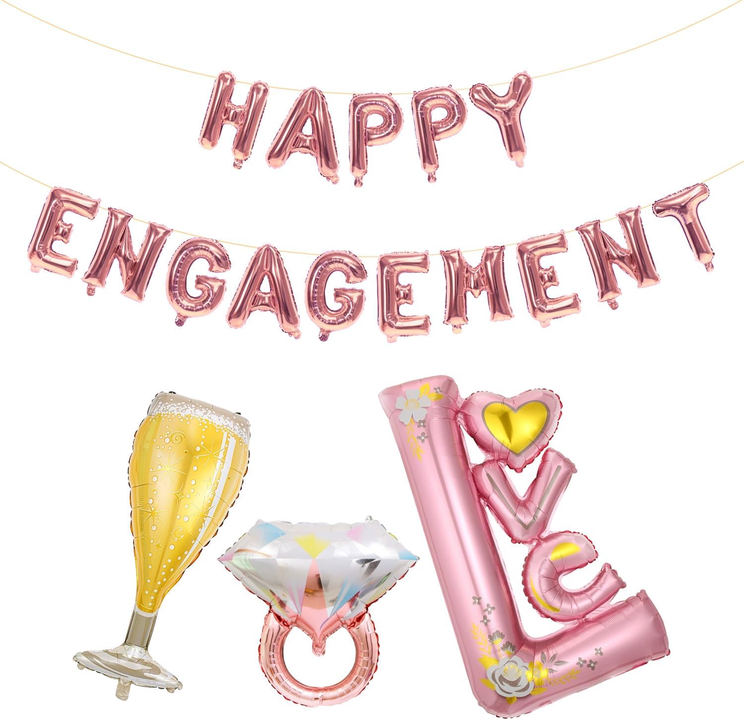 Happy Engagement Balloons Decor Set for Parties