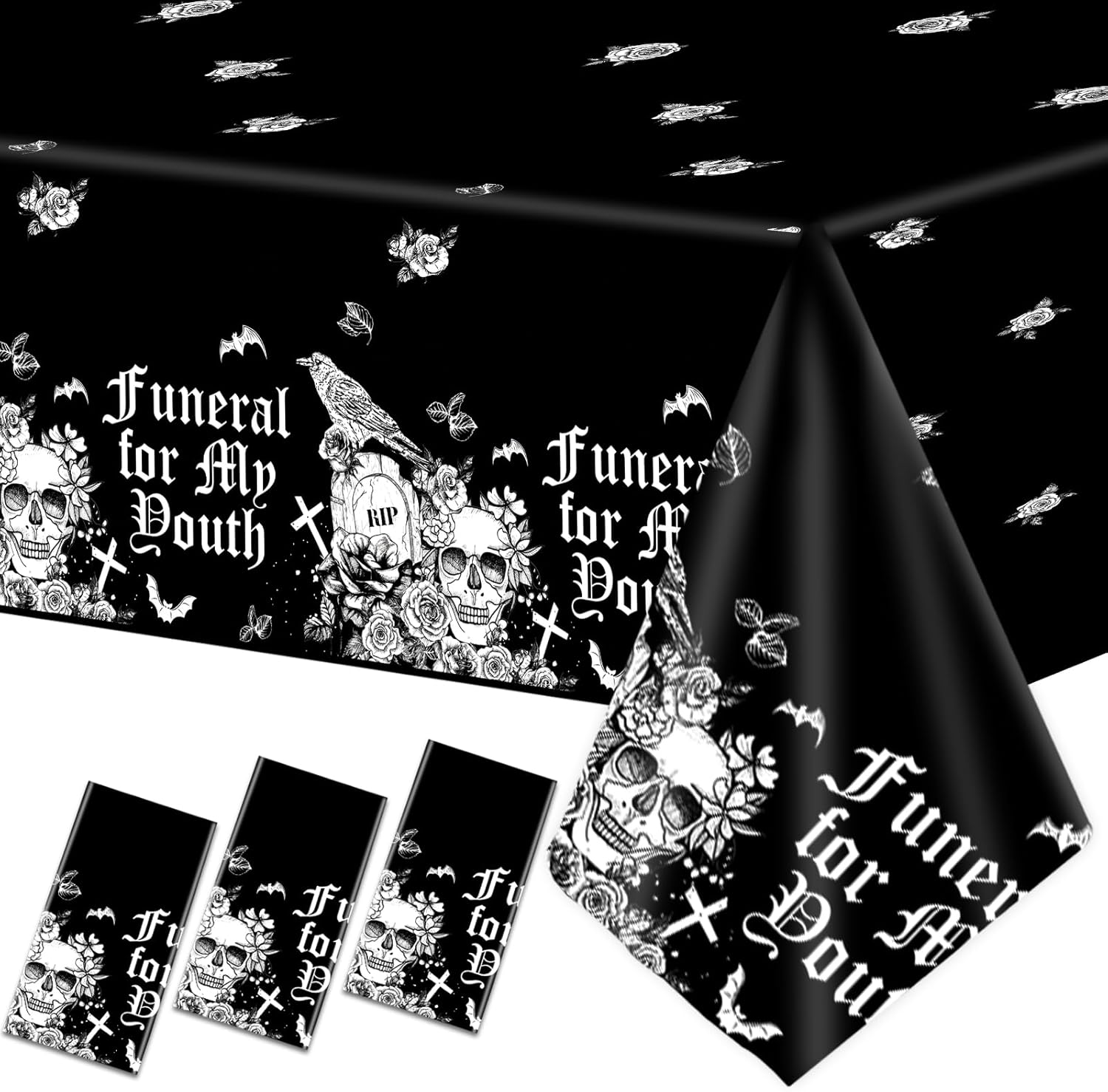 3 Pcs Death to My 20s Tablecloth Decorations
