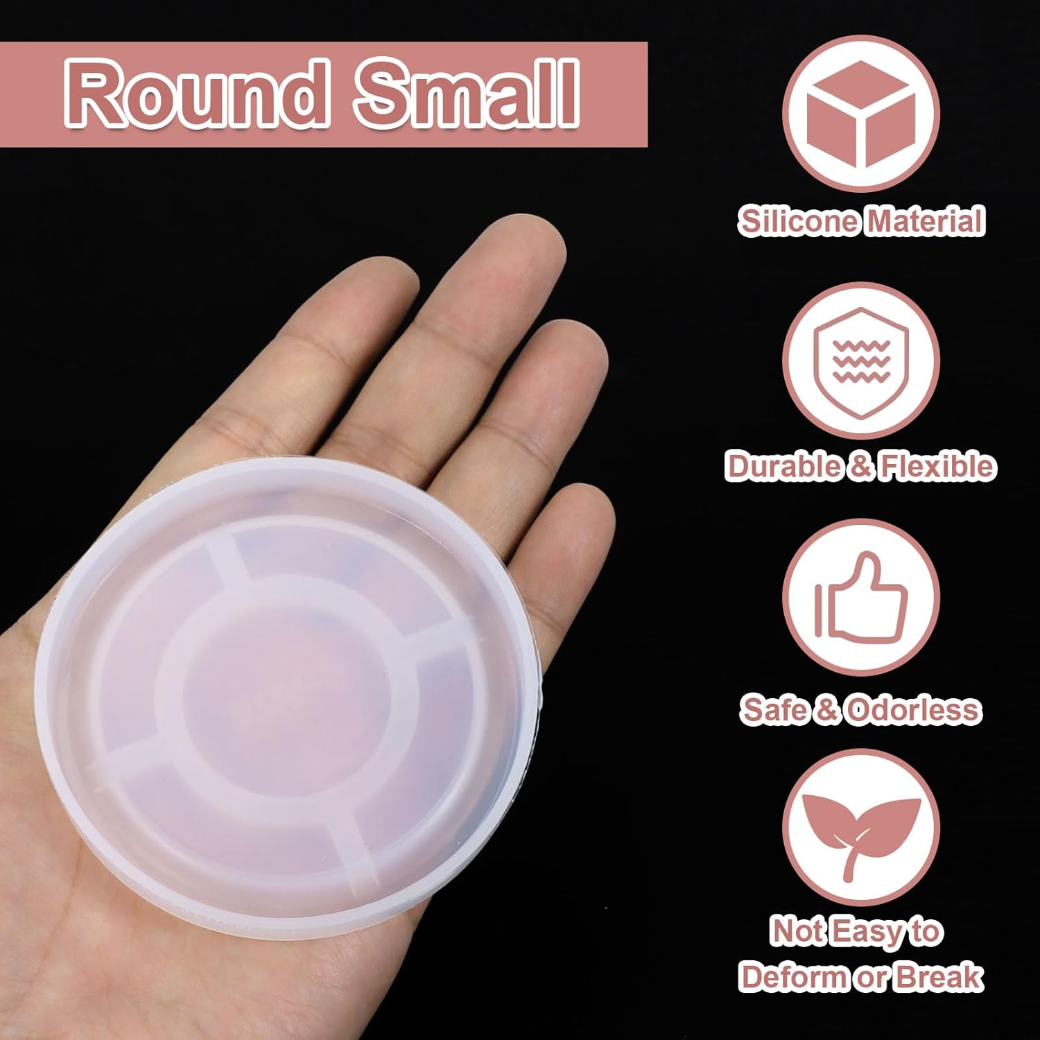 Uxcell 2 Pcs Round Small Coaster Silicone Resin Moulds
