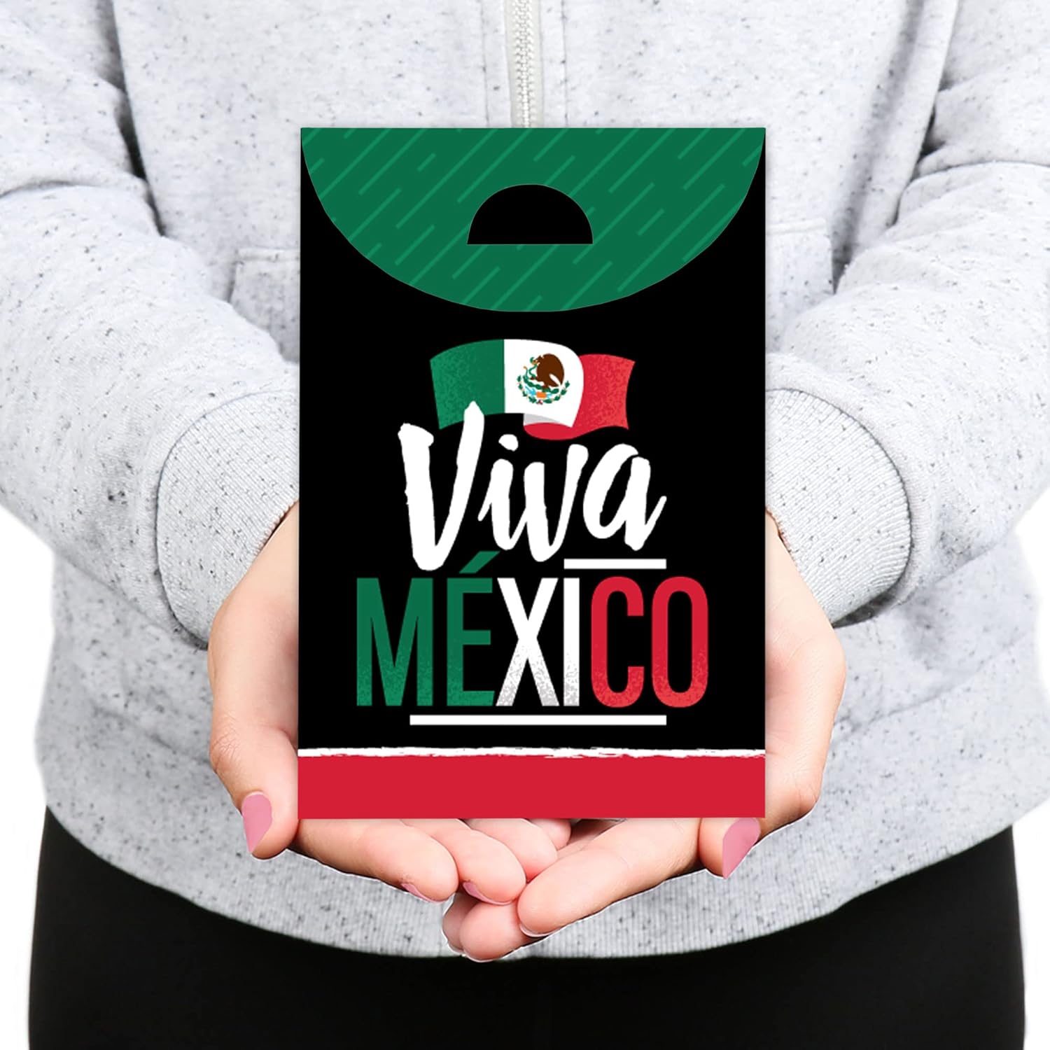 Big Dot of Happiness Viva Mexico Party Favor Bags Set of 12