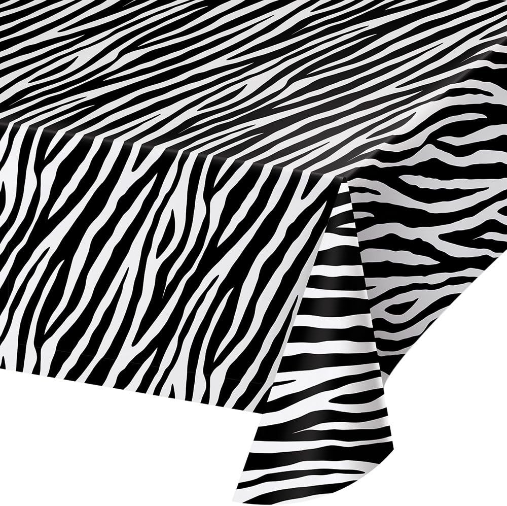 Creative Converting 329661 Zebra Print Tablecloth