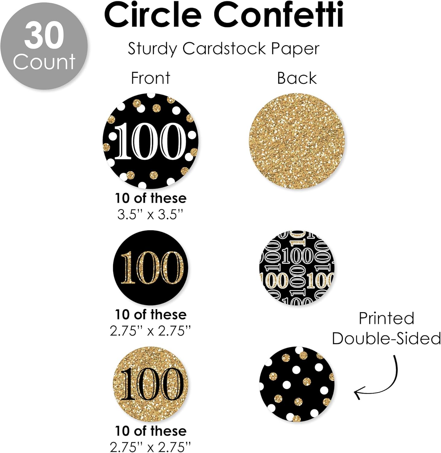 Big Dot of Happiness 100th Birthday Gold Decor Pack
