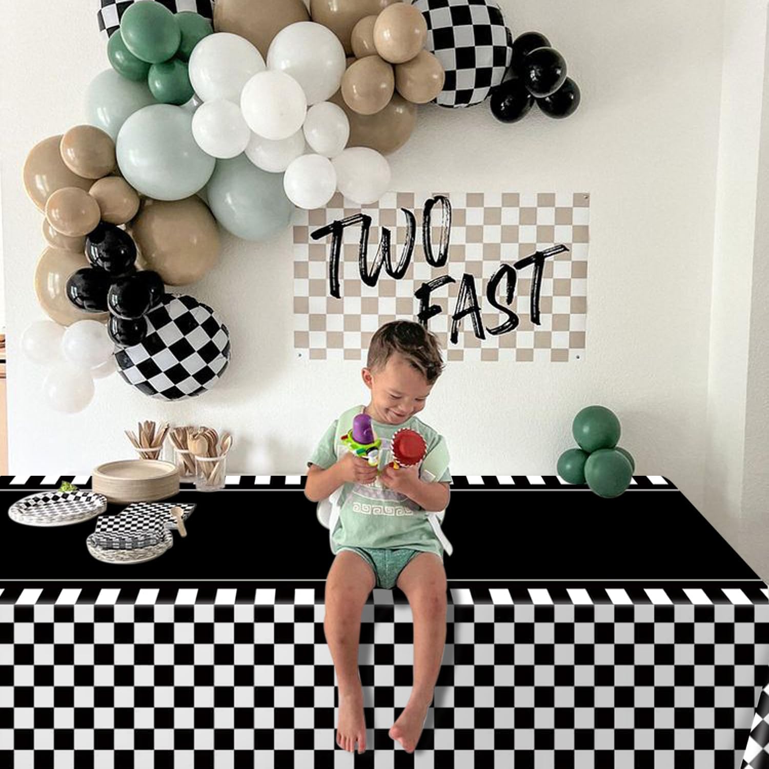 4 Pcs Racing Car Tablecloths for Birthday Party Decorations