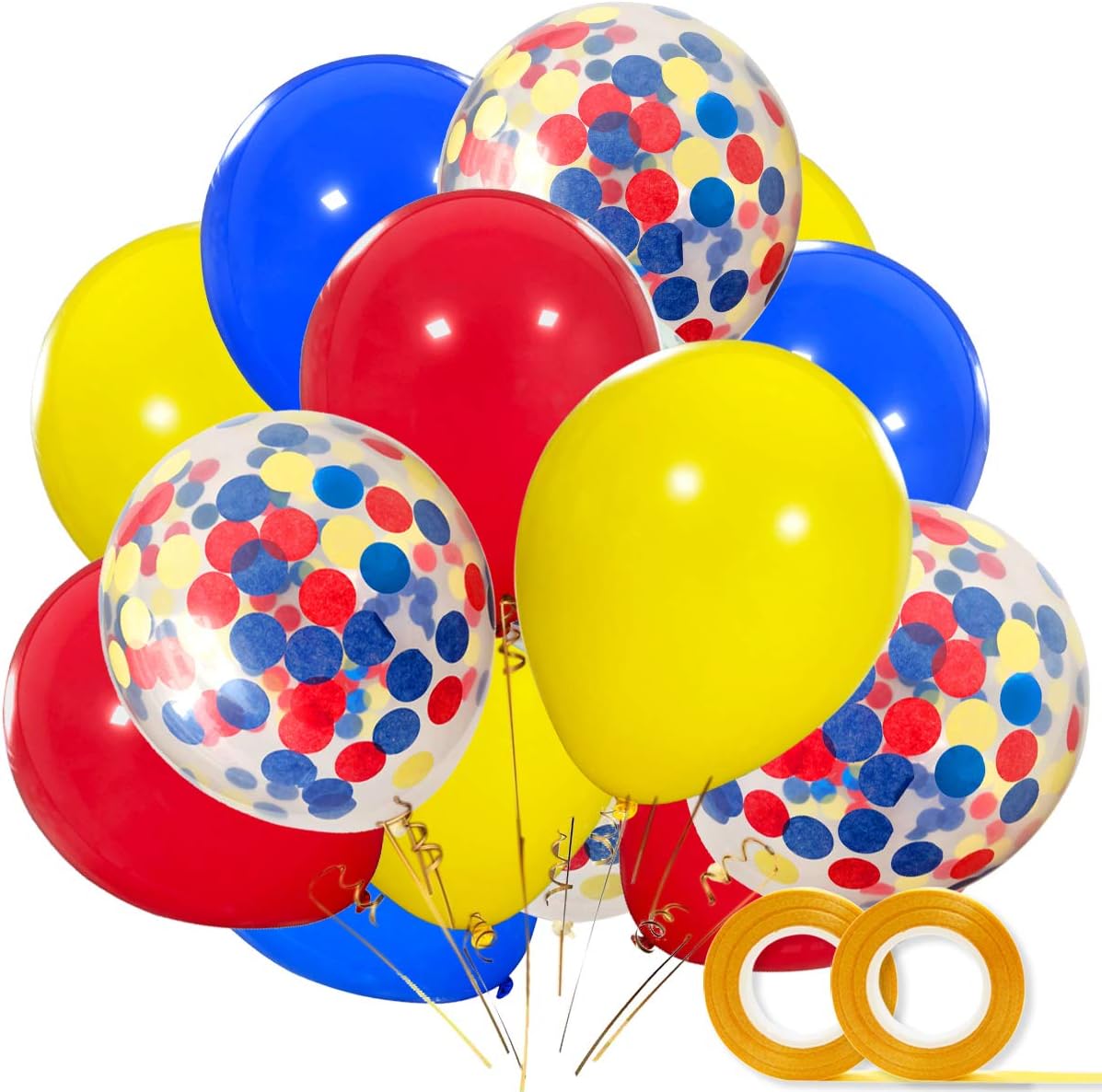Paw Party Balloons 40 Pack 12 Inches Red Yellow Royal Blue