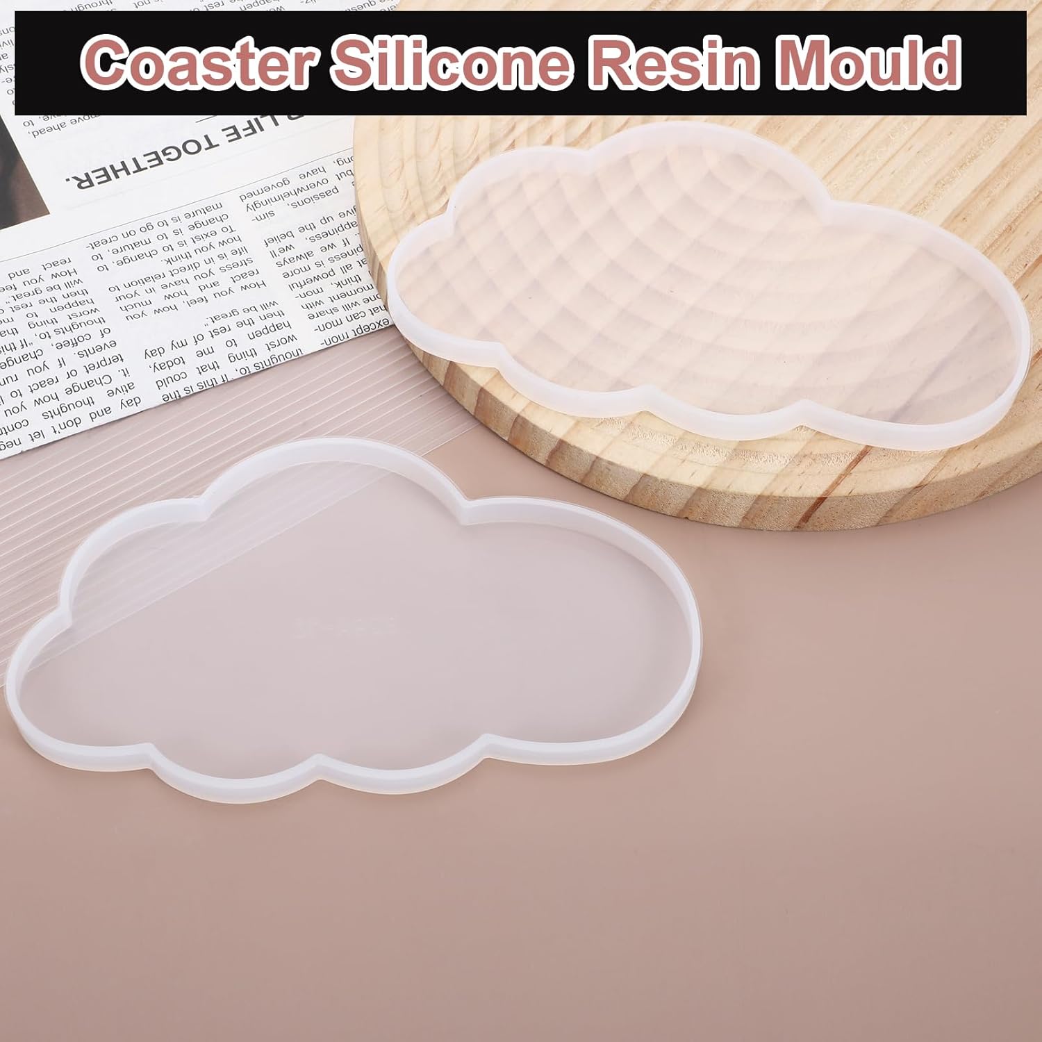Uxcell 2 Pcs Cloud Large Coaster Resin Silicone Mold