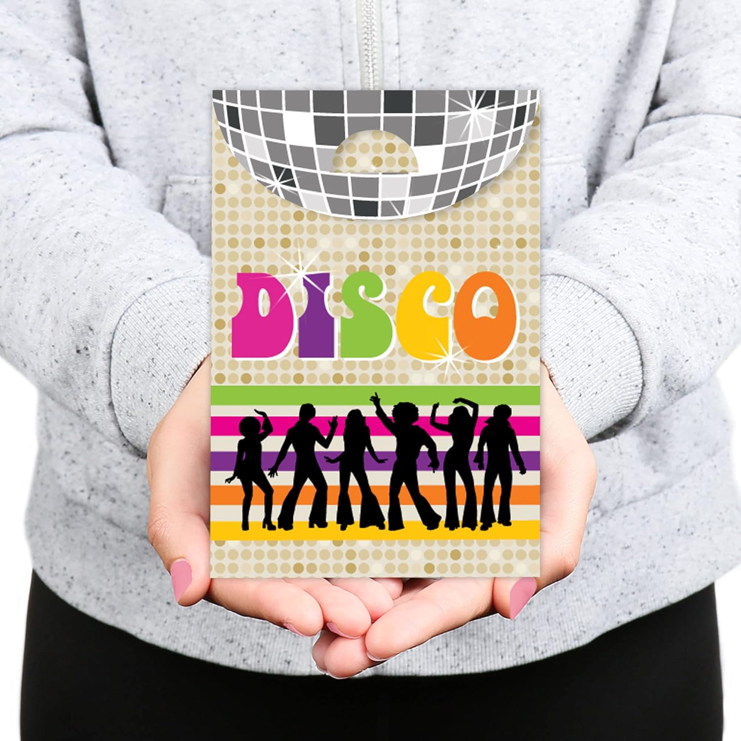 Big Dot of Happiness 70s Disco Party Favor Bag Set of 12