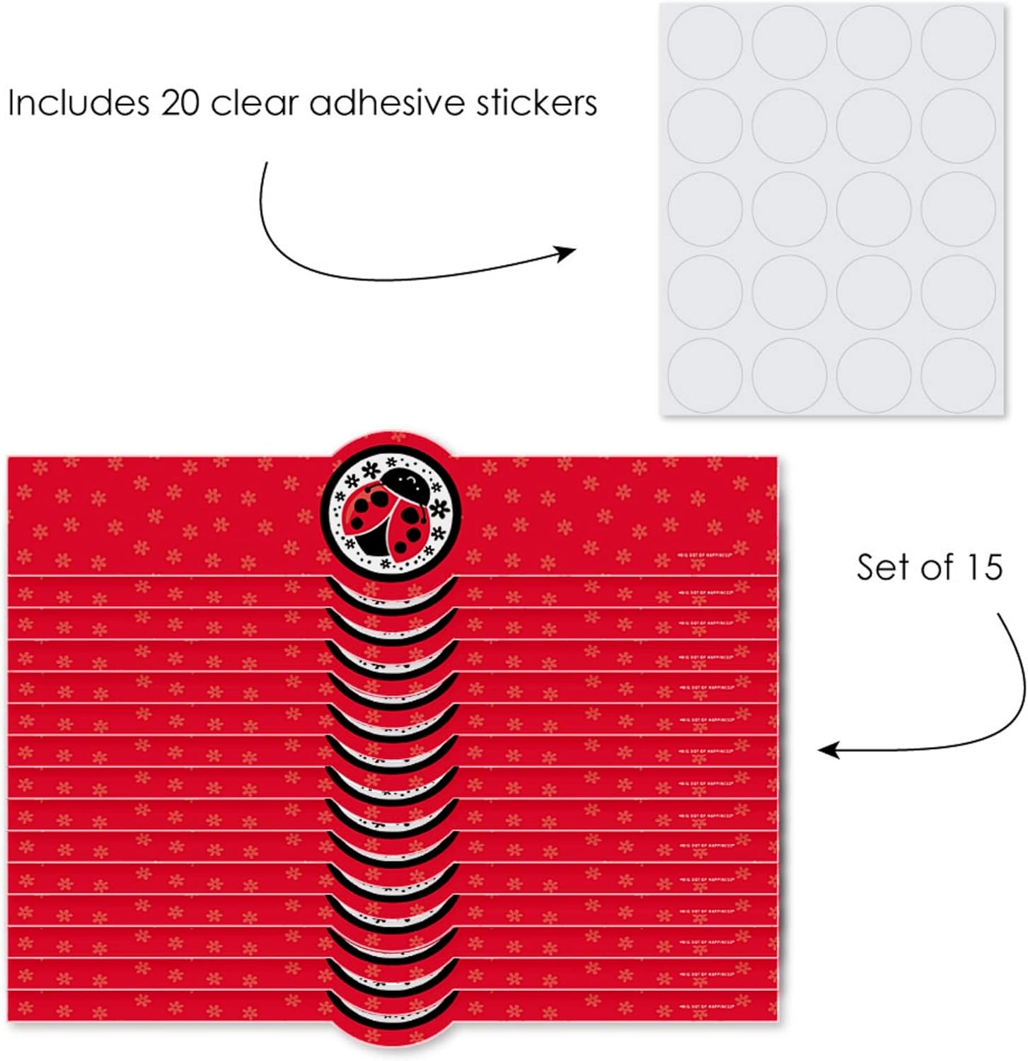Happy Little Ladybug DIY Party Wrappers Set 15