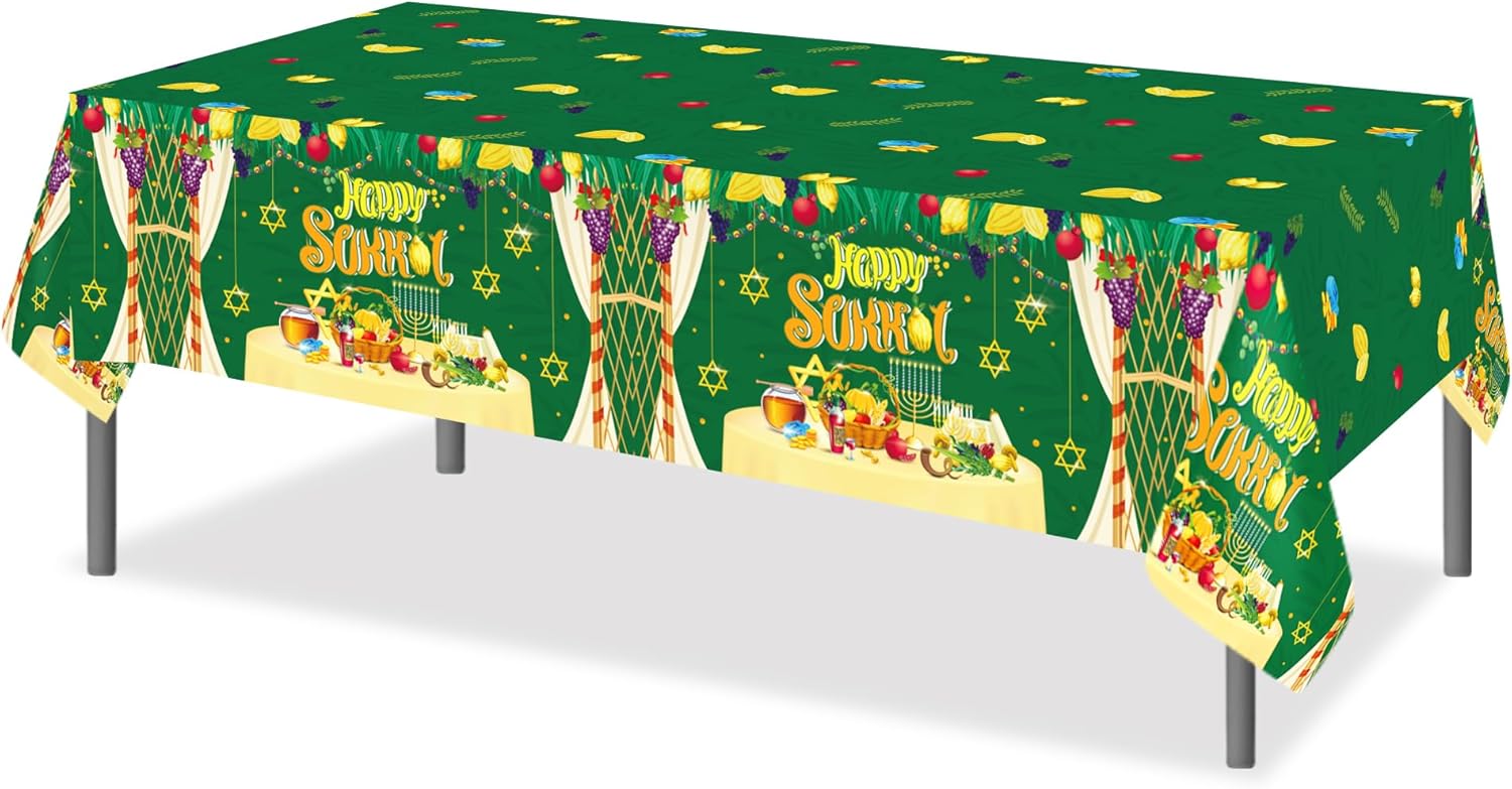 CC HOME Happy Sukkot Party Tablecloth 54x87 Inch