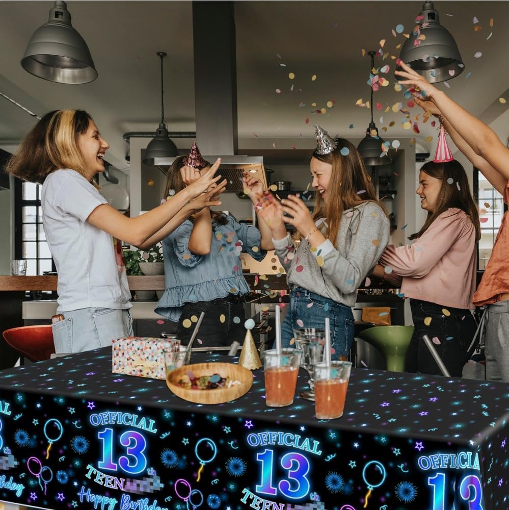 HAKOTI 3Pack 13th Birthday Tablecloth Decorations