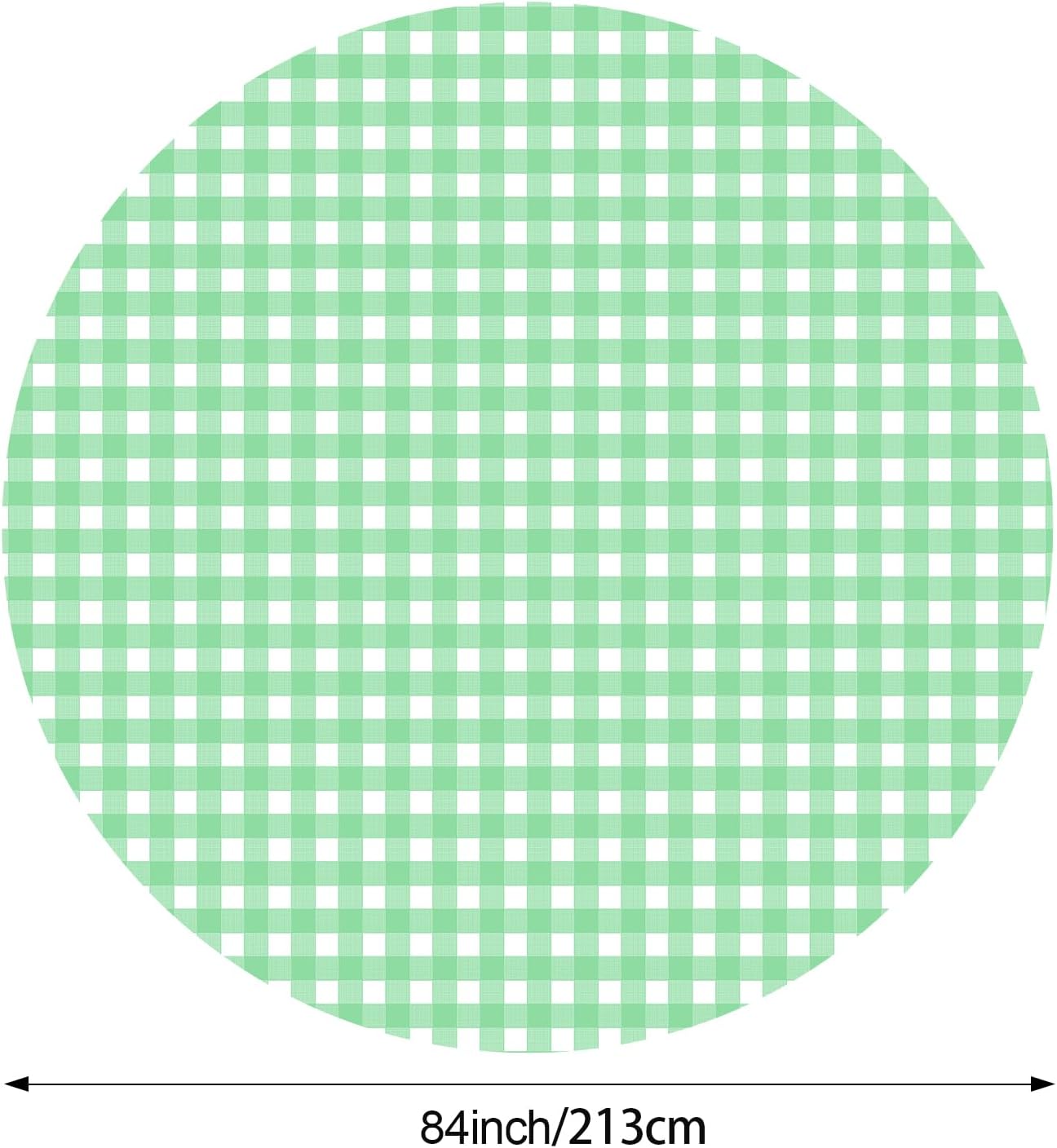 Remagr 84-inch Round Checkered Tablecloth 6-Pack