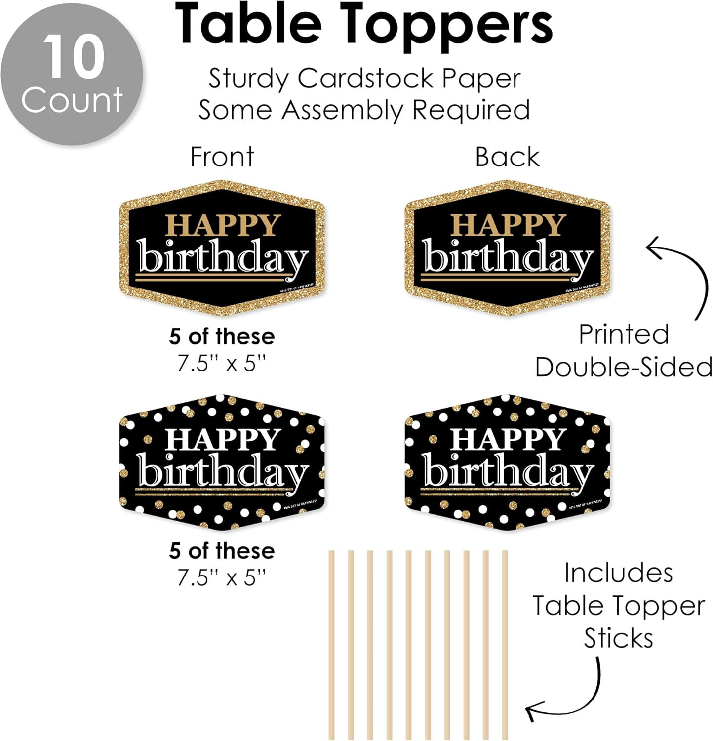 Big Dot of Happiness Adult Happy Birthday - Gold Party Pack