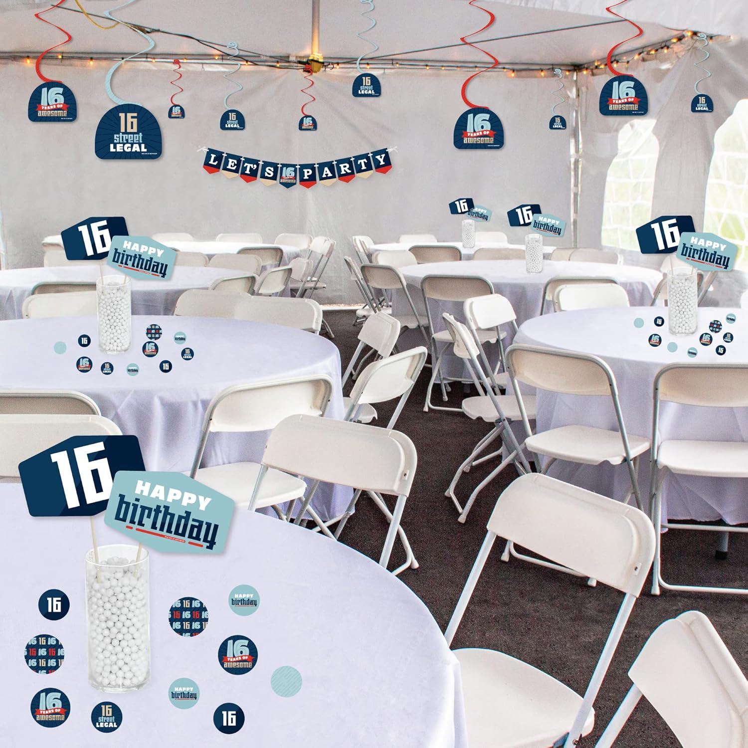 Big Dot of Happiness Boy 16th Birthday Party Decor Kit