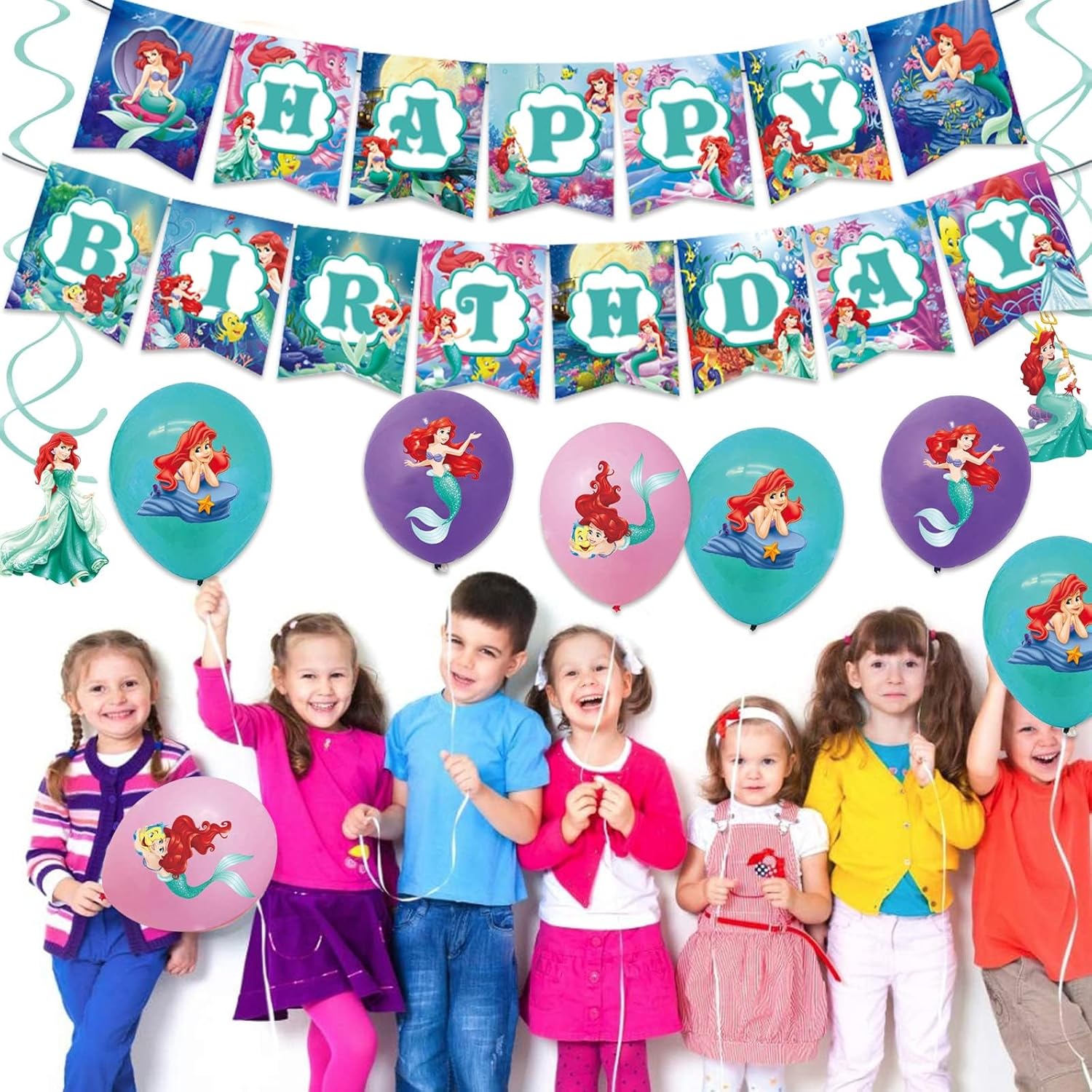 Ariel Birthday Party Decorations Set for Girls
