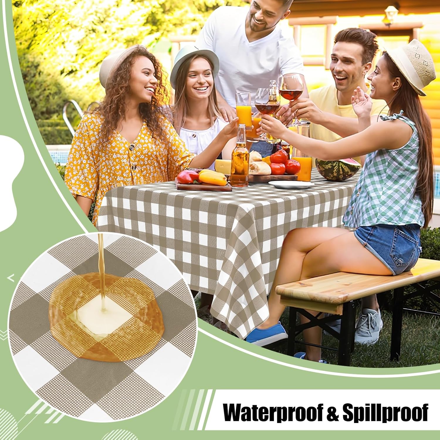 Misaya 20 Pack Buffalo Tablecloths 54x108 Inch Waterproof