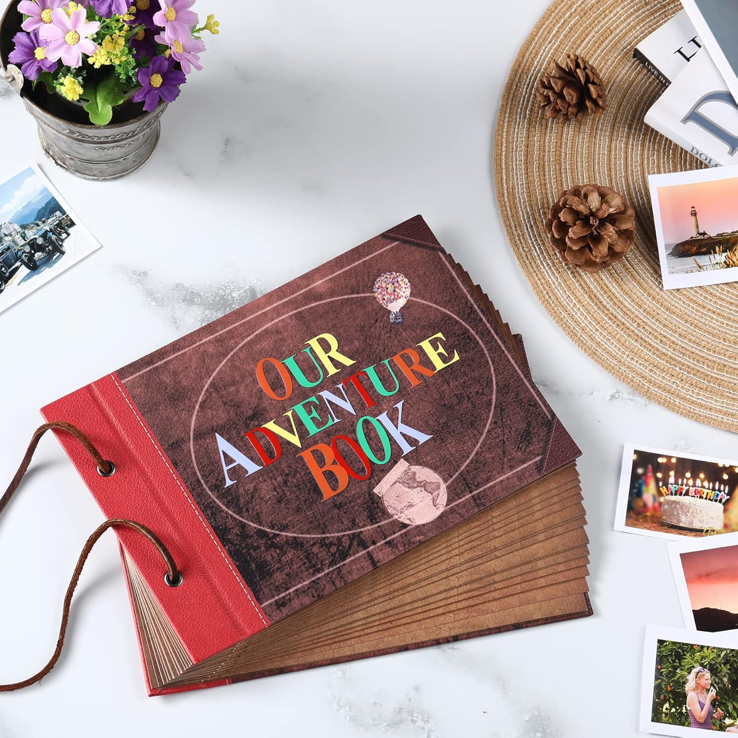 PULAISEN Adventure Book Scrapbook with 3D Color Cover