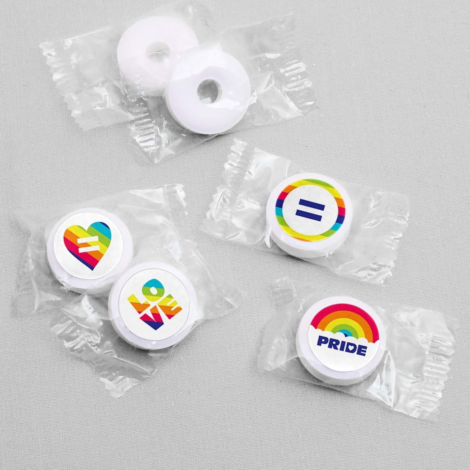 Love is Love Pride Rainbow Candy Stickers 108 Count Sheet