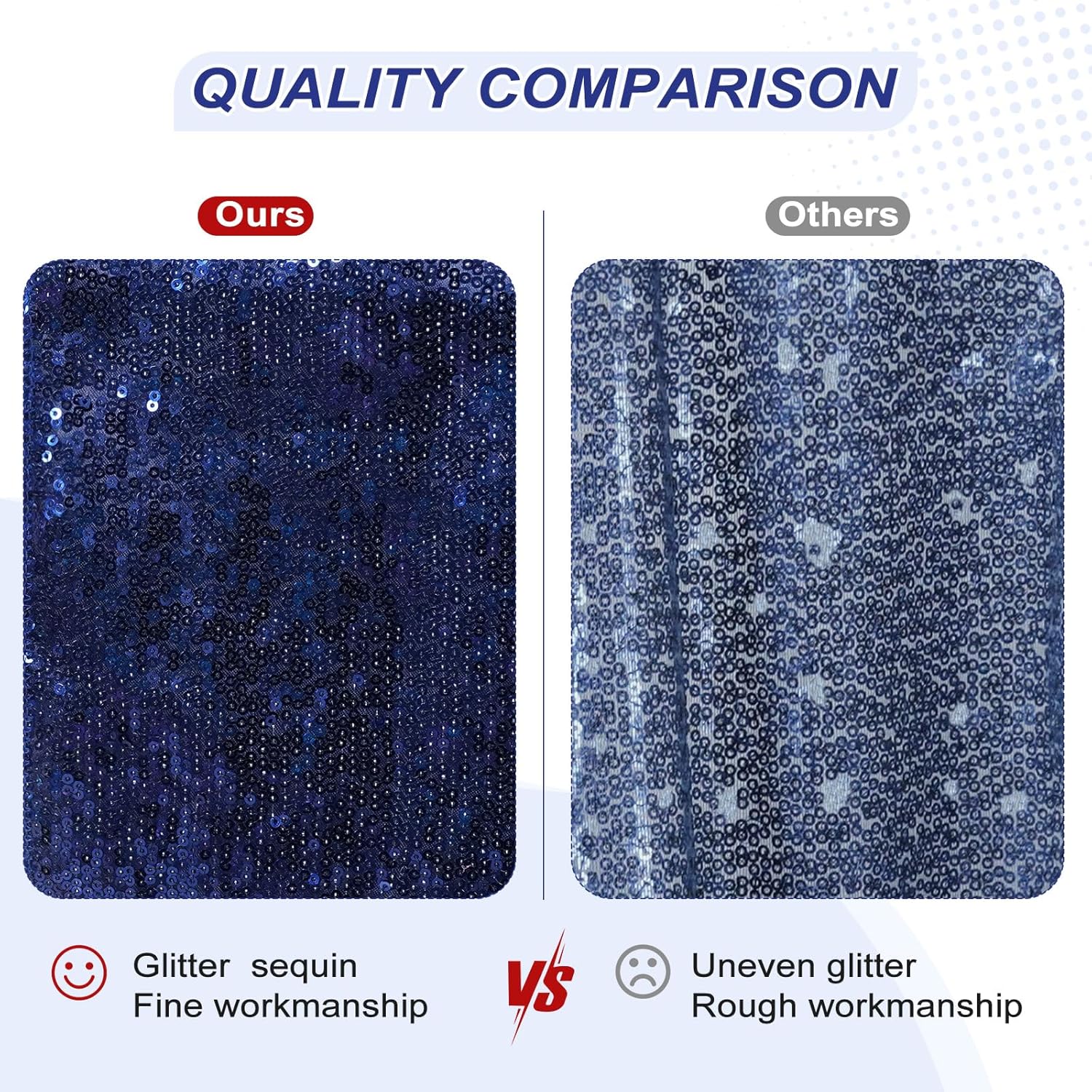 PartyDelight Sequin Aisle Runner Navy Blue 2ft x 15ft