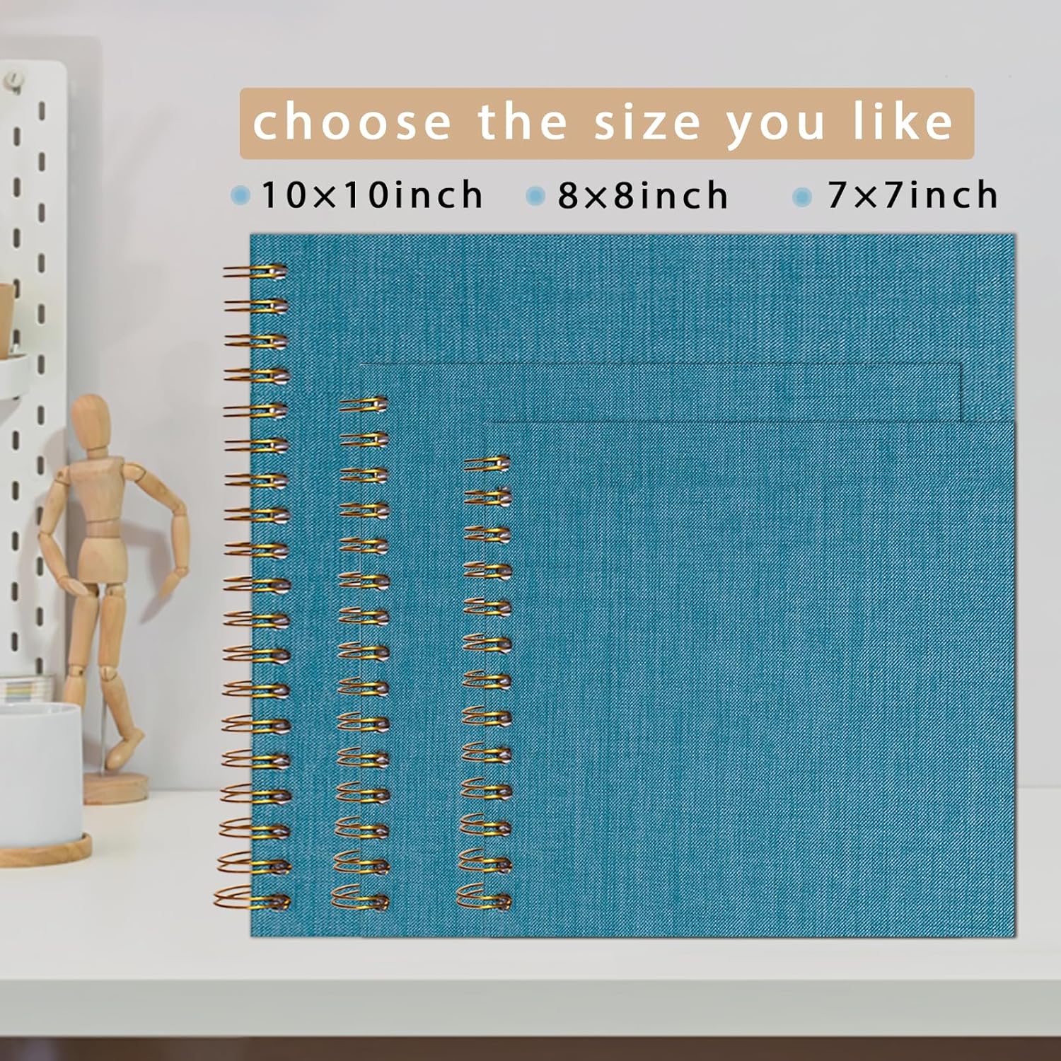 Cherrich 7x7 Inch Small Scrapbook with Linen Cover