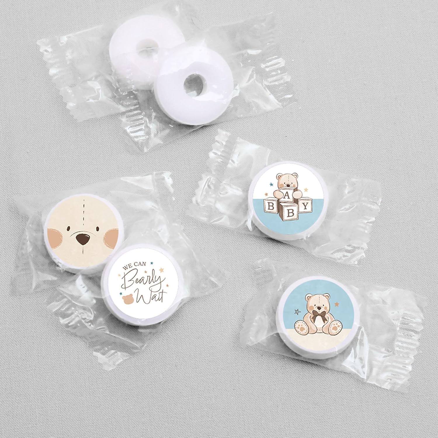 We Can Bearly Wait Teddy Bear Candy Sticker Favors