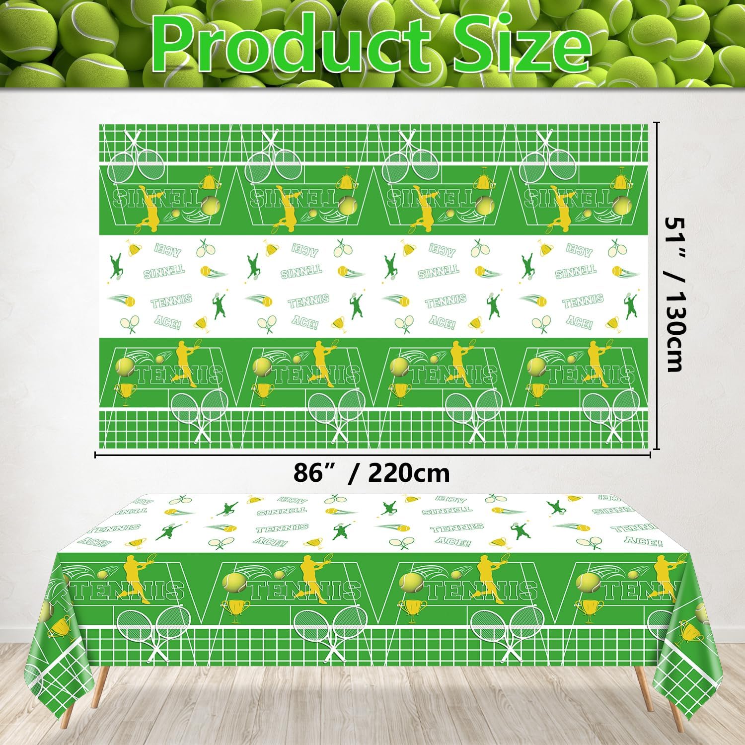 4 Pack Tennis Birthday Table Cover Decor