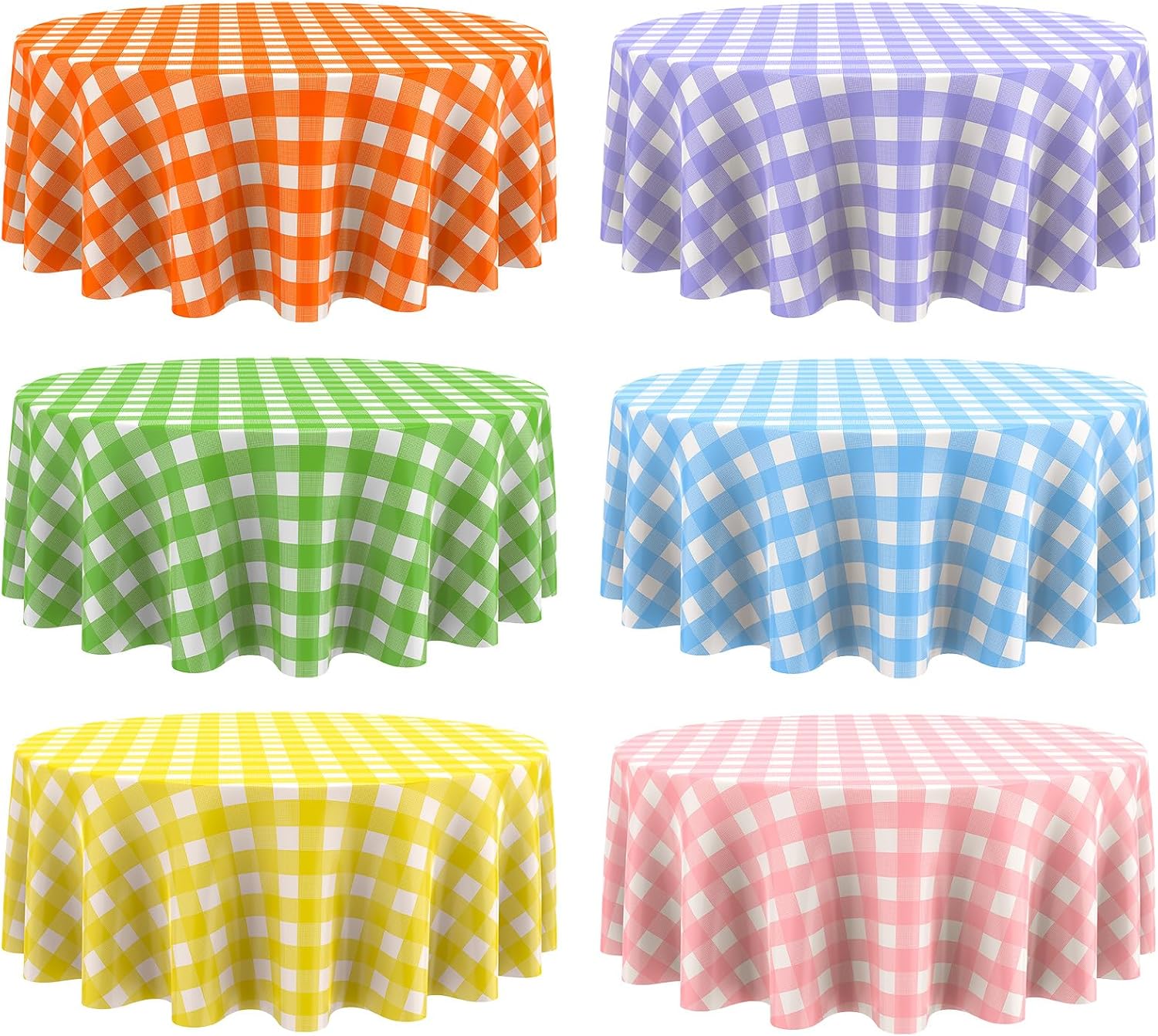 Remagr 6 Piece Multicolor Round Tablecloth Set