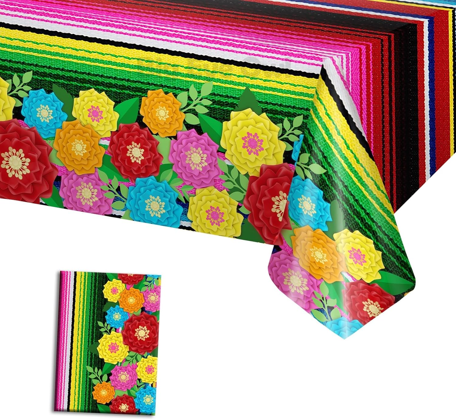 Mexican Fiesta Plastic Tablecloth 54x108 Inch