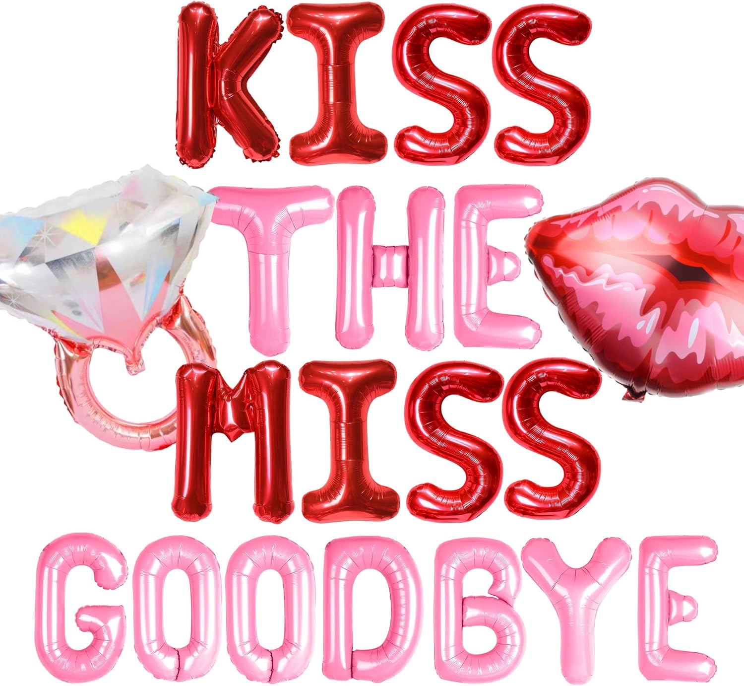 Kiss The Miss Goodbye Balloon Banner Bachelorette Decor