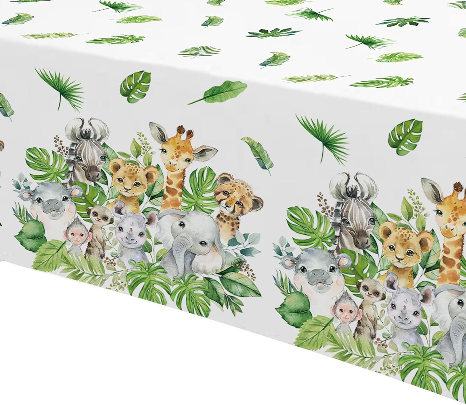Jungle Party Tablecloth 3Pcs Disposable Safari Decorations