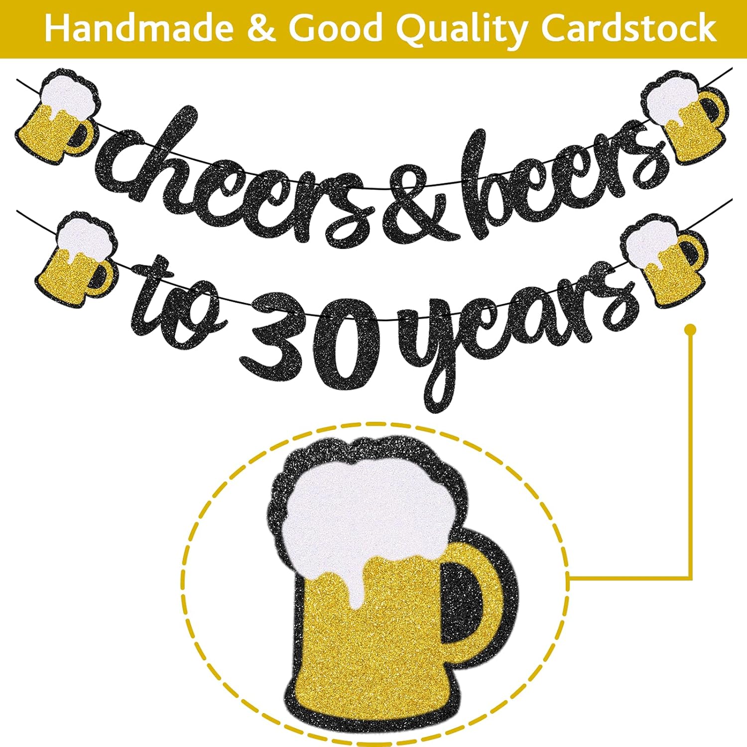 30 Years Anniversary Decor Banner Gold Balloon Set