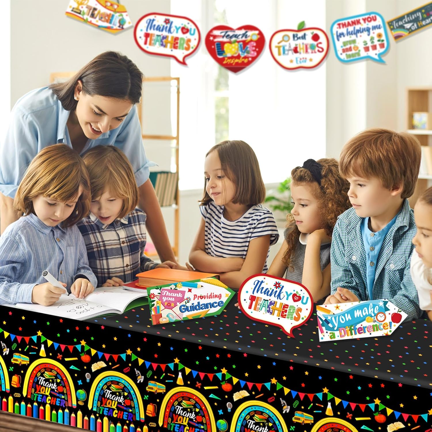 HOWAF 3pcs Teachers Appreciation Tablecover Set