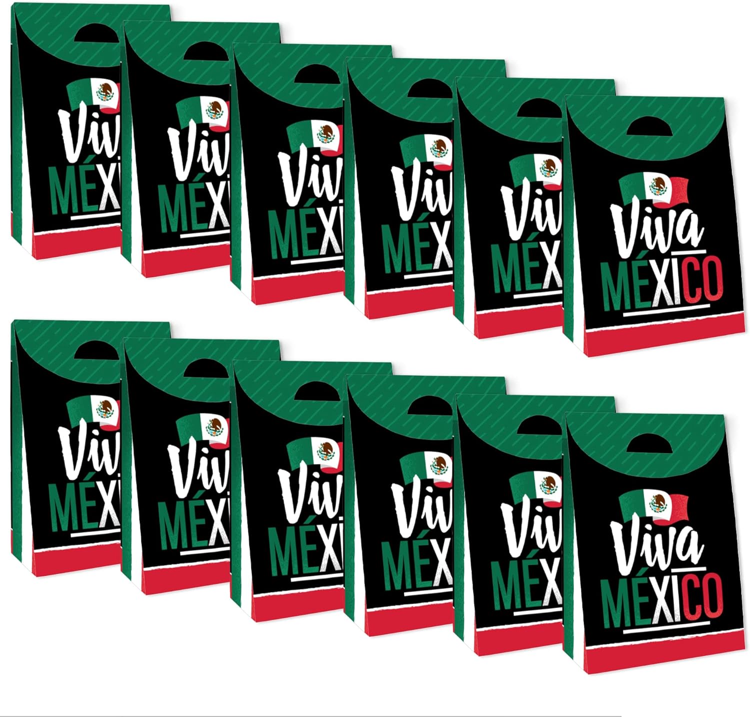 Big Dot of Happiness Viva Mexico Party Favor Bags Set of 12