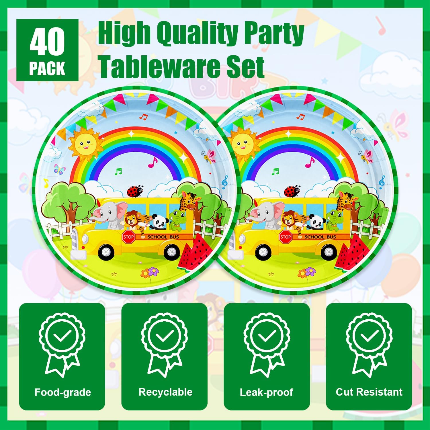 40Pcs Watermelon Party Decorations for Kids