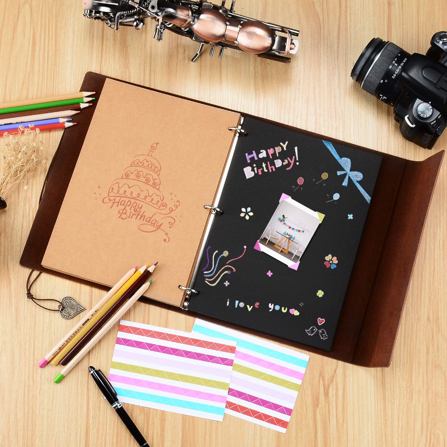 ZEEYUAN Premium Leather Photo Album 60 Pages Gray