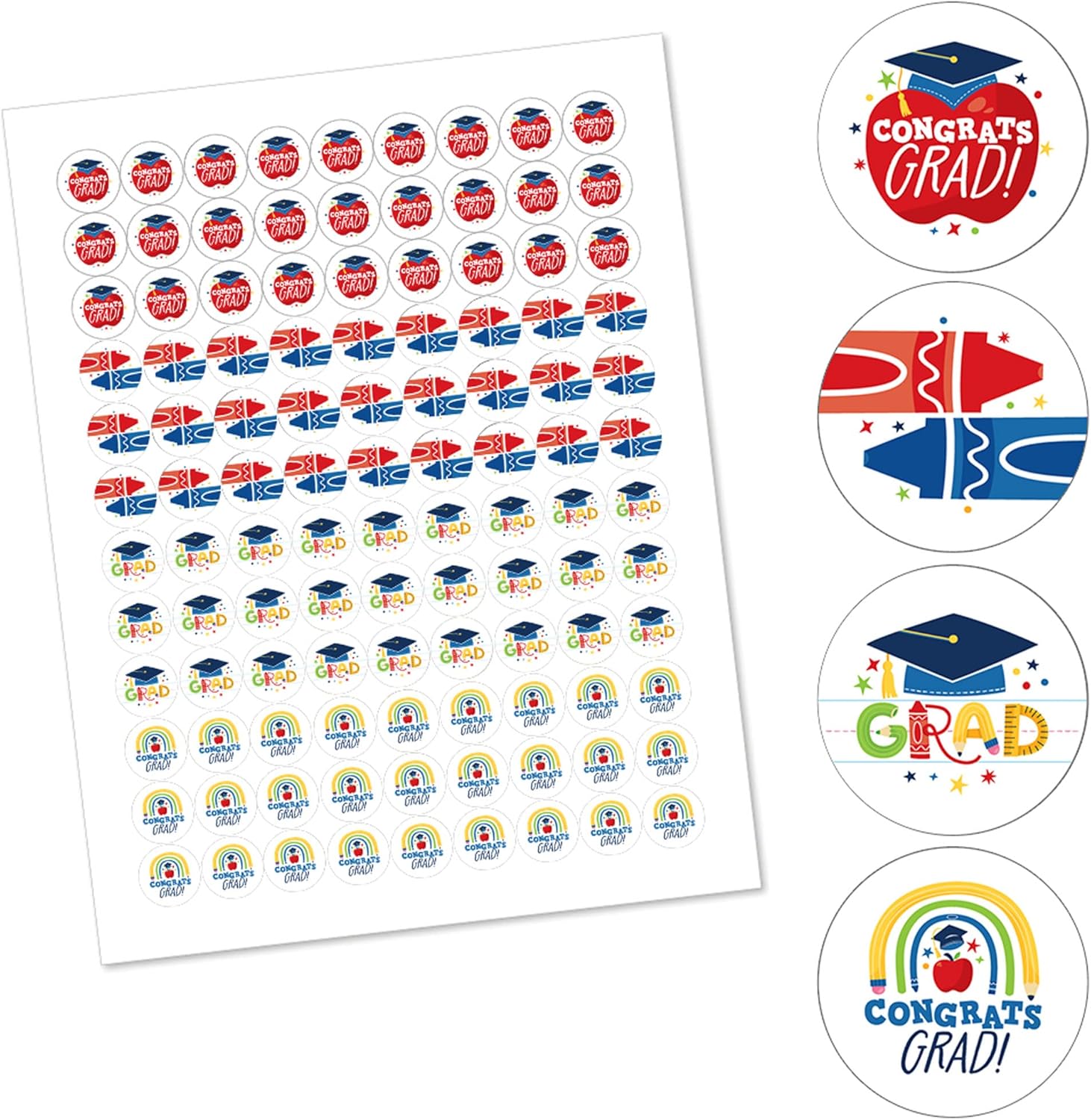 Big Dot of Happiness Graduation Candy Sticker Favors