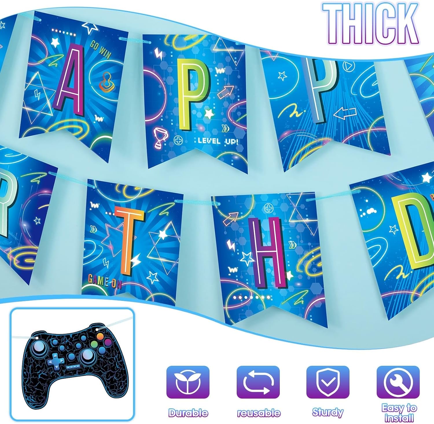 WERNNSAI Gamer Party Supplies Set - 88 PCS for 16 Guests