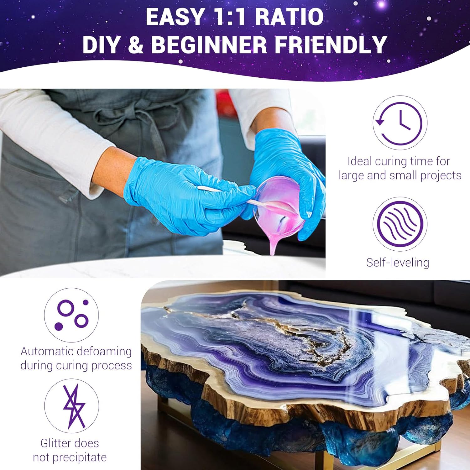 Aicool Epoxy Resin Table Top Kit 1 Gallon