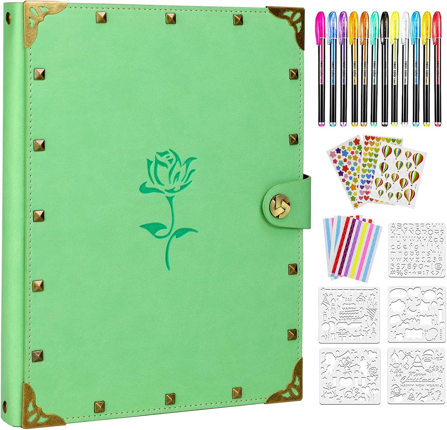 ZEEYUAN Green Rose Photo Album for Mothers Day Gift
