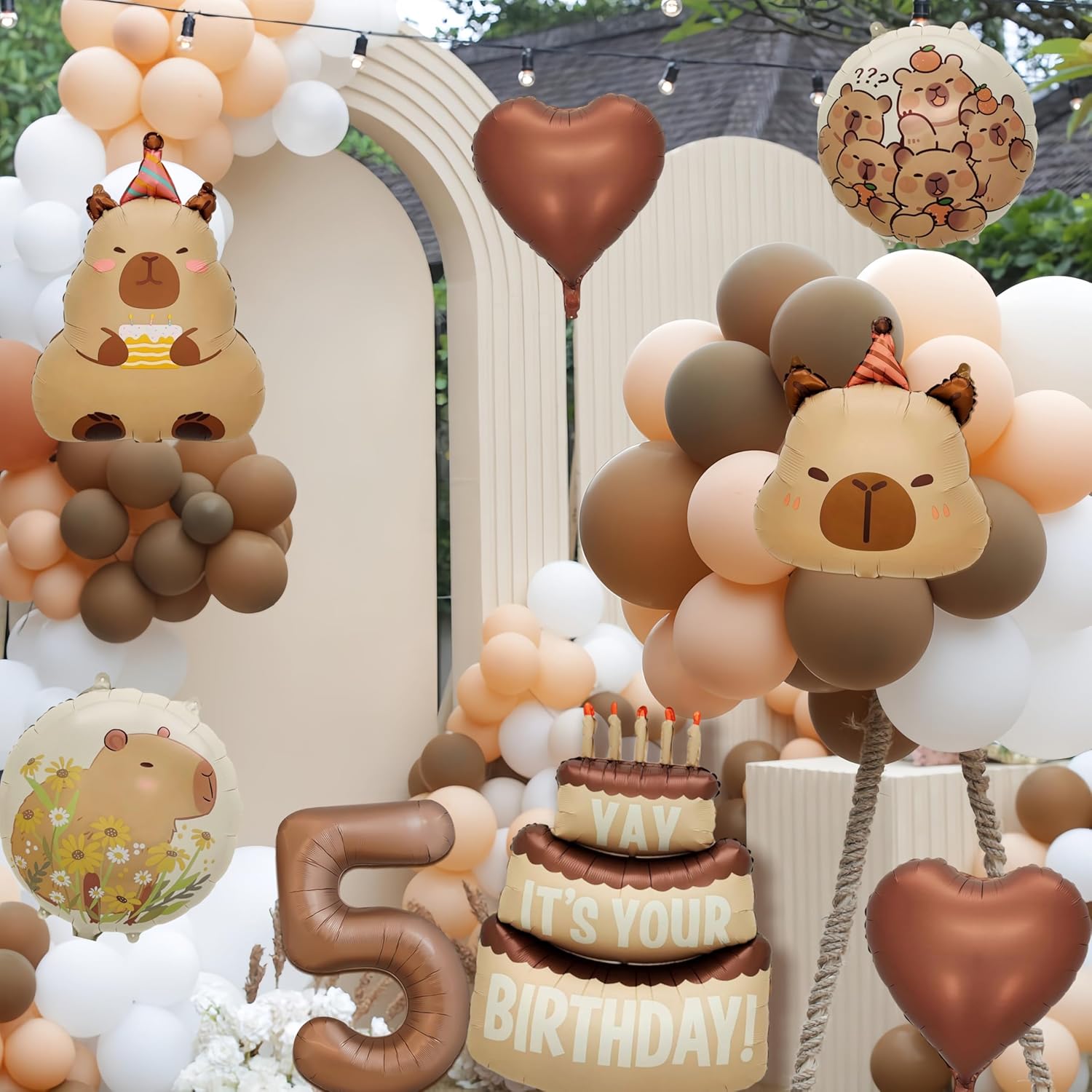 Capybara Birthday Foil Balloon Set - 8 Piece