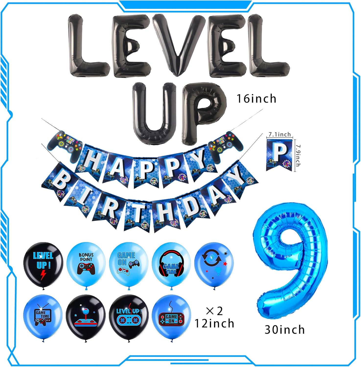 27 Piece Video Game Birthday Decor Set for Boys