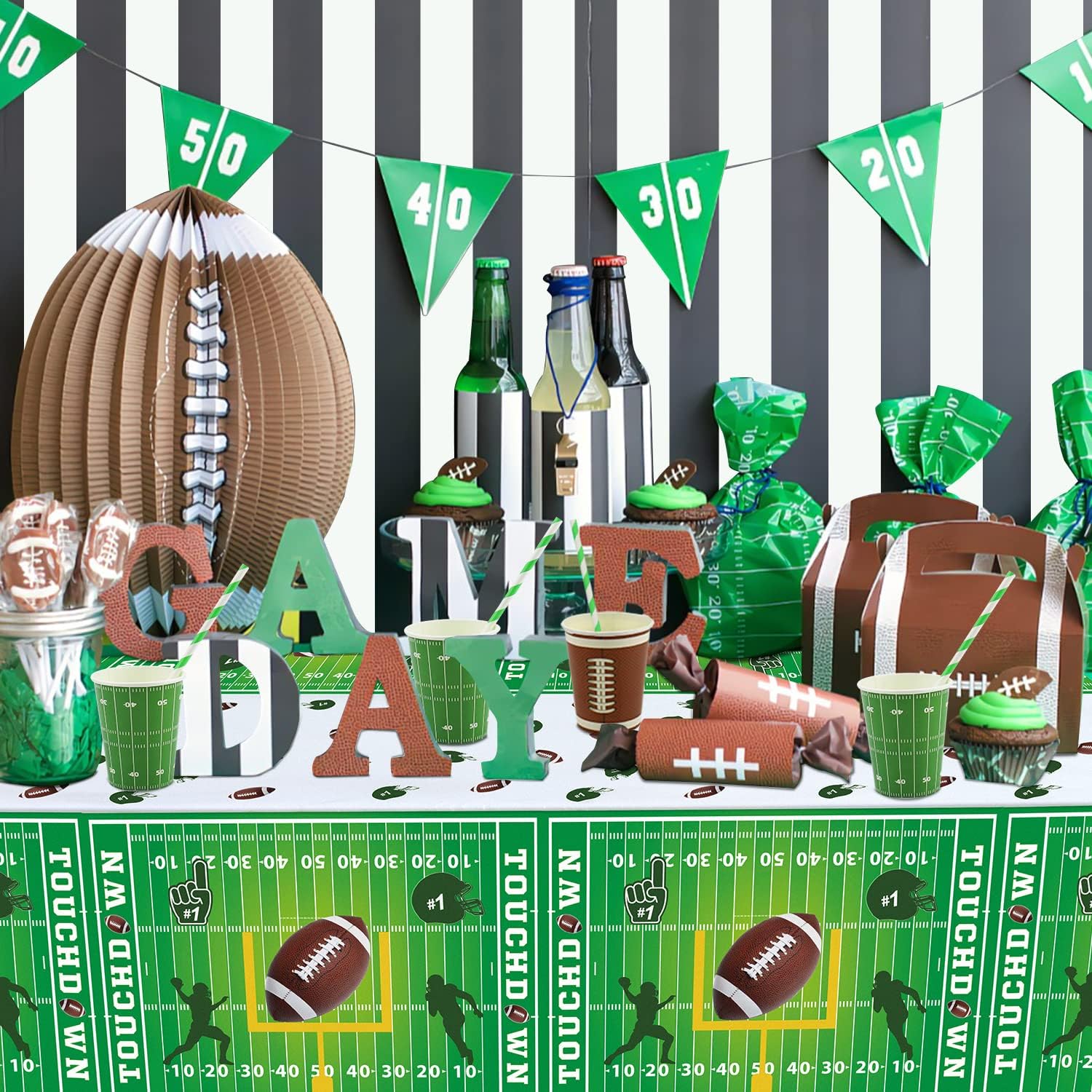 243 Pack Football Party Supplies for 20 Guests
