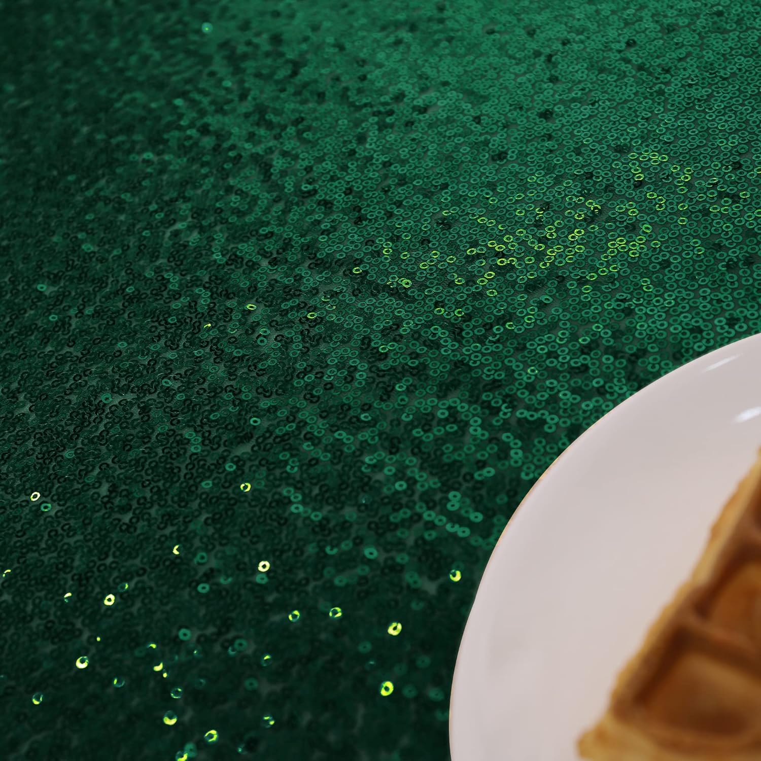Nanbowang Dark Green Sequin Rectangular Tablecloth 50x50