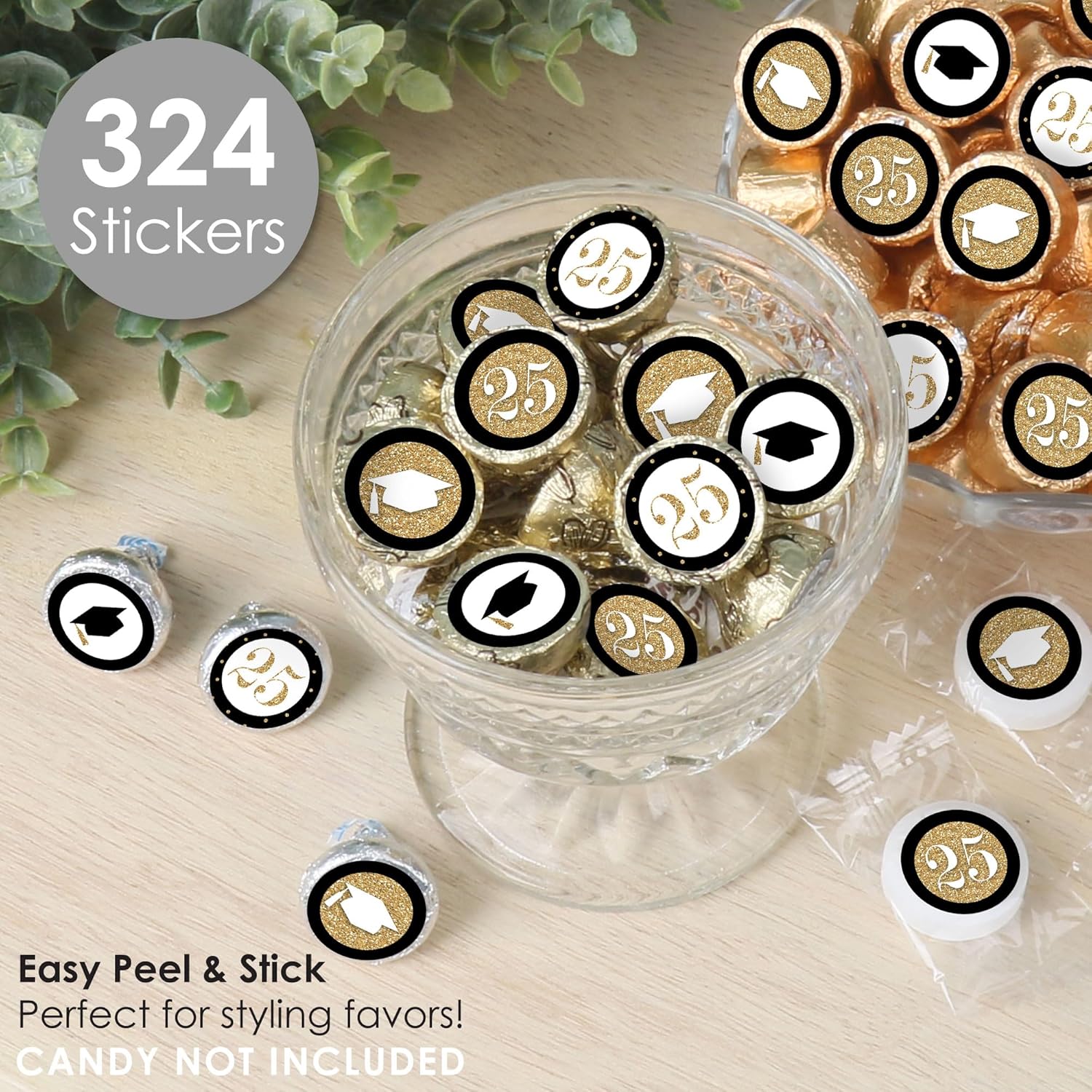 Big Dot of Happiness Gold Tassel Stickers 2025 Graduation Party